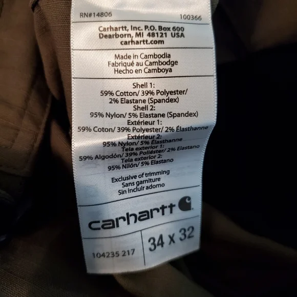 Carhartt Steel Rugged Flex Ripstop Bib Overall Mens - Picture 7 of 7